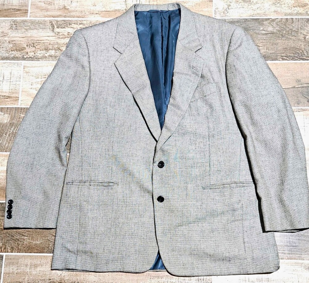 Vintage Hickey Freeman FR Tripler Tweed Sport Coat Blazer 46R Union Made 1991 US